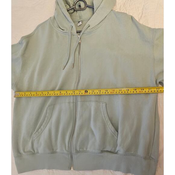 Cozy And Chic Light Blue Zip-Up Hoodie Sweater Women's Size Large Winter Layers - Picture 5 of 6